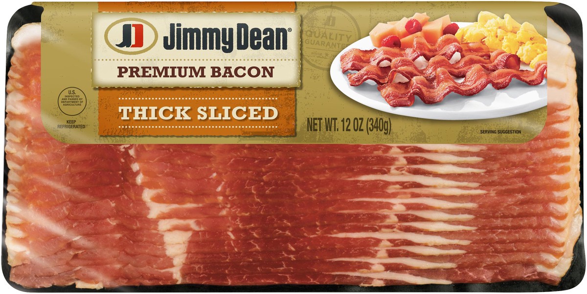 slide 2 of 3, Jimmy Dean Premium Hickory Smoked Thick Cut Bacon, 12 oz, 12 oz