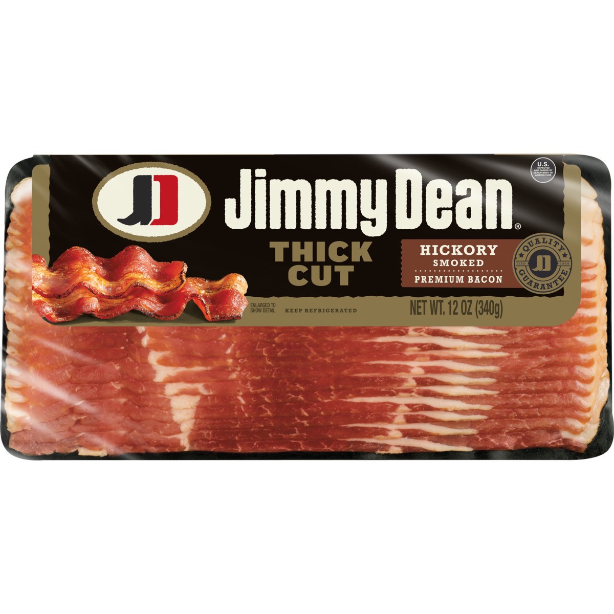 slide 1 of 3, Jimmy Dean Premium Hickory Smoked Thick Cut Bacon, 12 oz, 12 oz