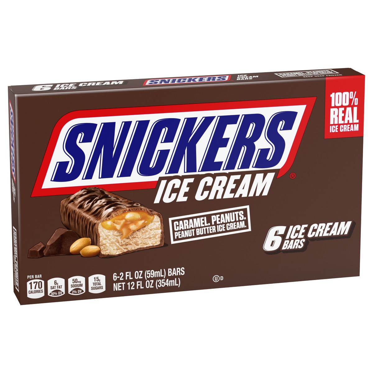 slide 3 of 4, SNICKERS Peanut Butter Ice Cream Bars, 6 Pack, 2 Oz Bars, 6 ct