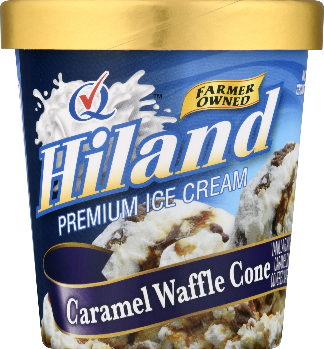 slide 9 of 10, Hiland Dairy Caramel Waffle Cone Ice Cream, 16 fl oz