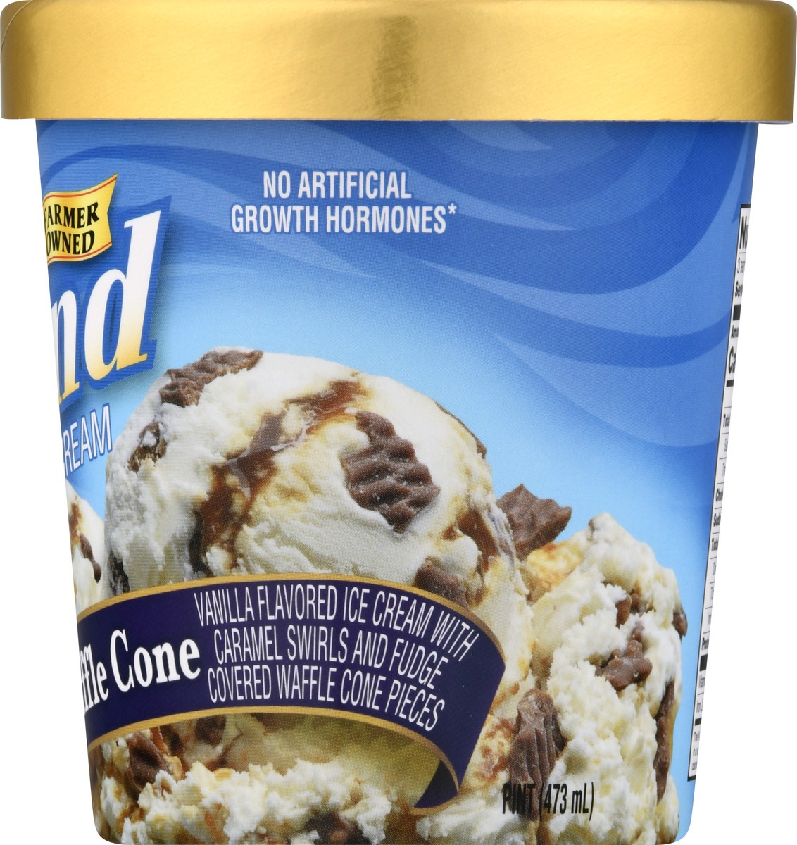 slide 7 of 13, Hiland Dairy Premium Caramel Waffle Cone Ice Cream 1 pt, 1 pint