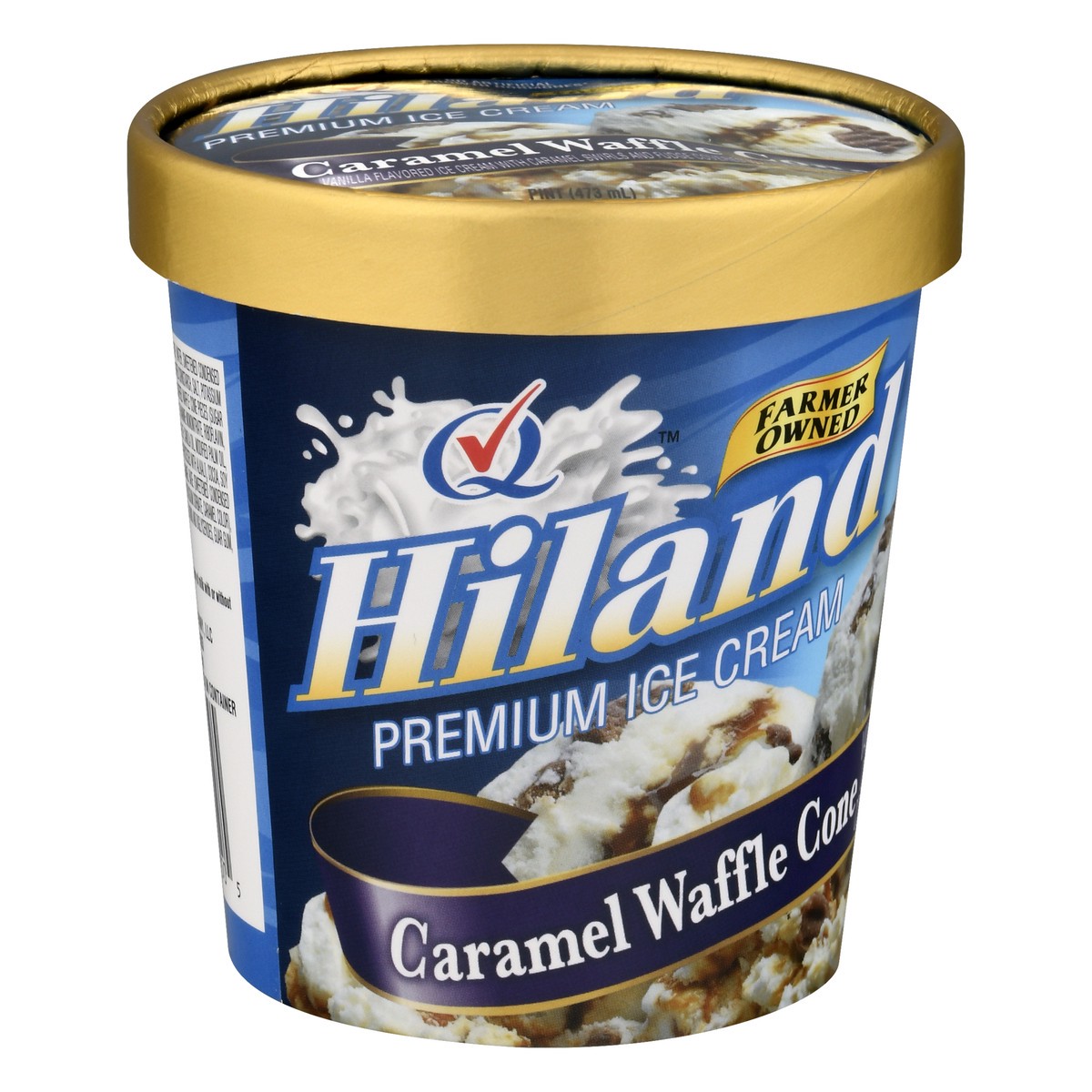 slide 13 of 13, Hiland Dairy Premium Caramel Waffle Cone Ice Cream 1 pt, 1 pint