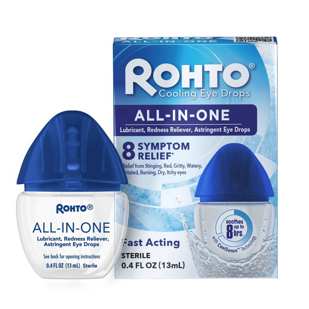 slide 3 of 6, Rohto Ice All-in-one Multi-Symptom Relief Cooling Eye Drops - 0.4oz, 0.4 oz