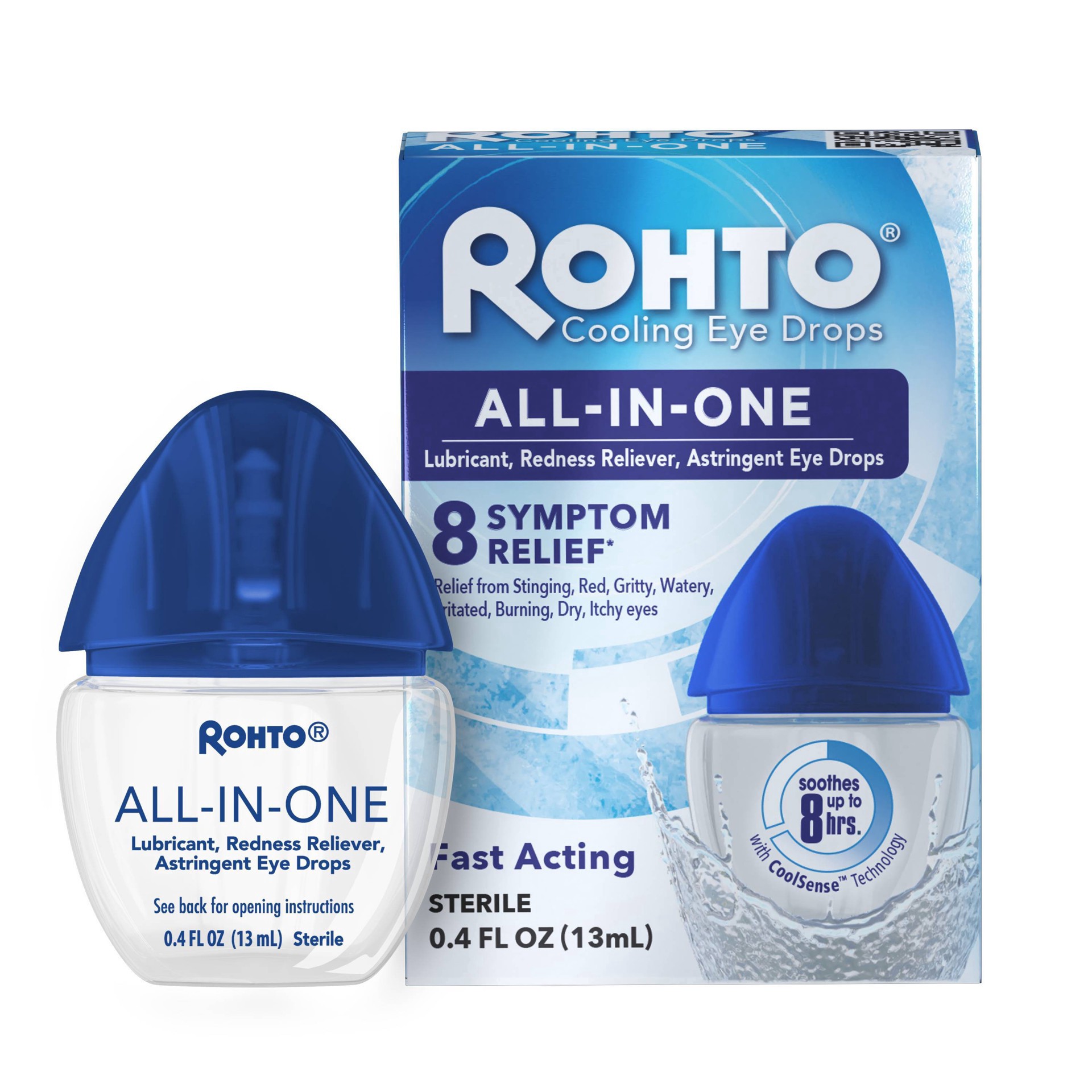 slide 1 of 6, Rohto Ice All-in-one Multi-Symptom Relief Cooling Eye Drops - 0.4oz, 0.4 oz