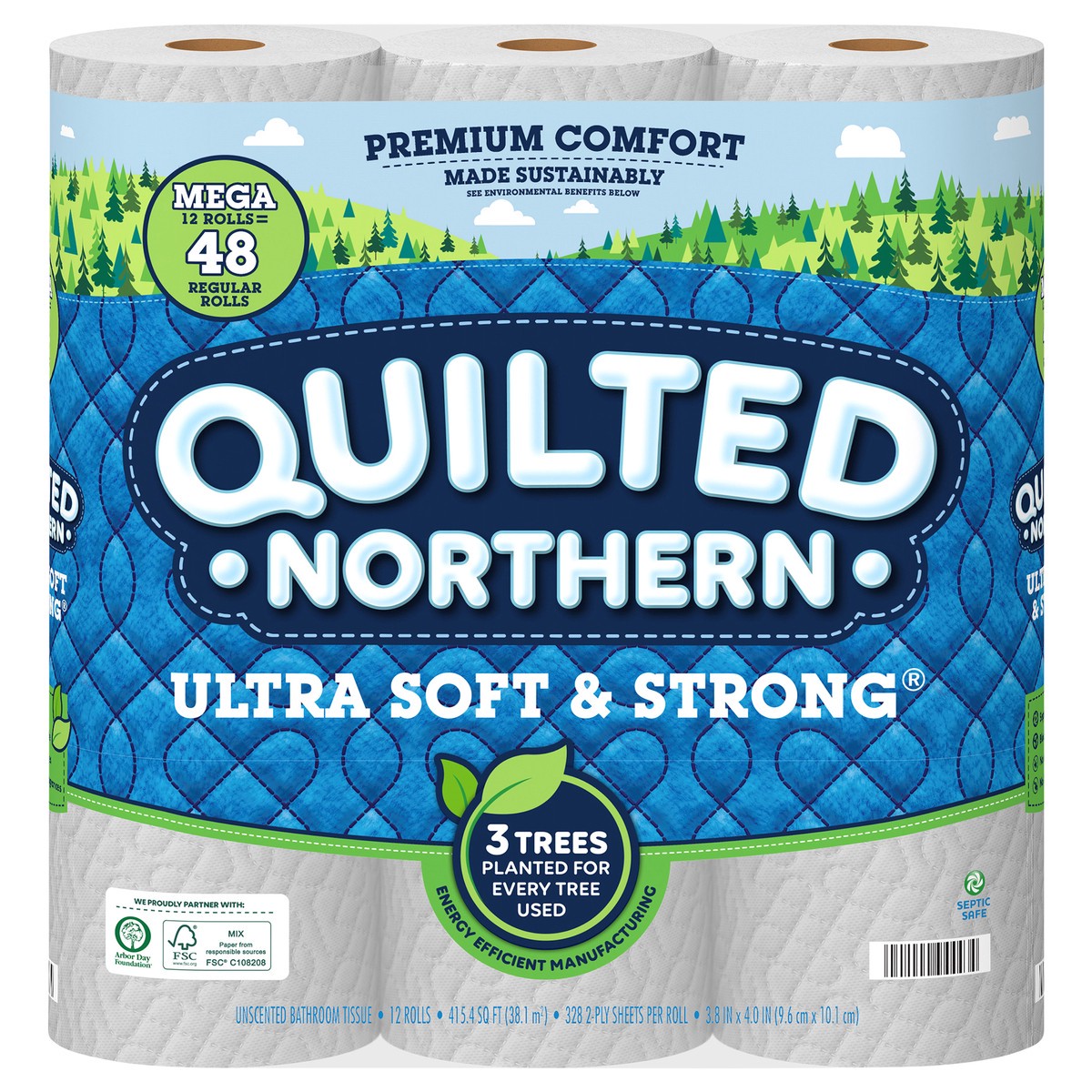 slide 1 of 5, Quilted Northern Ultra Soft & Strong 2-Ply Mega Rolls Bathroom Tissue, 12 ct