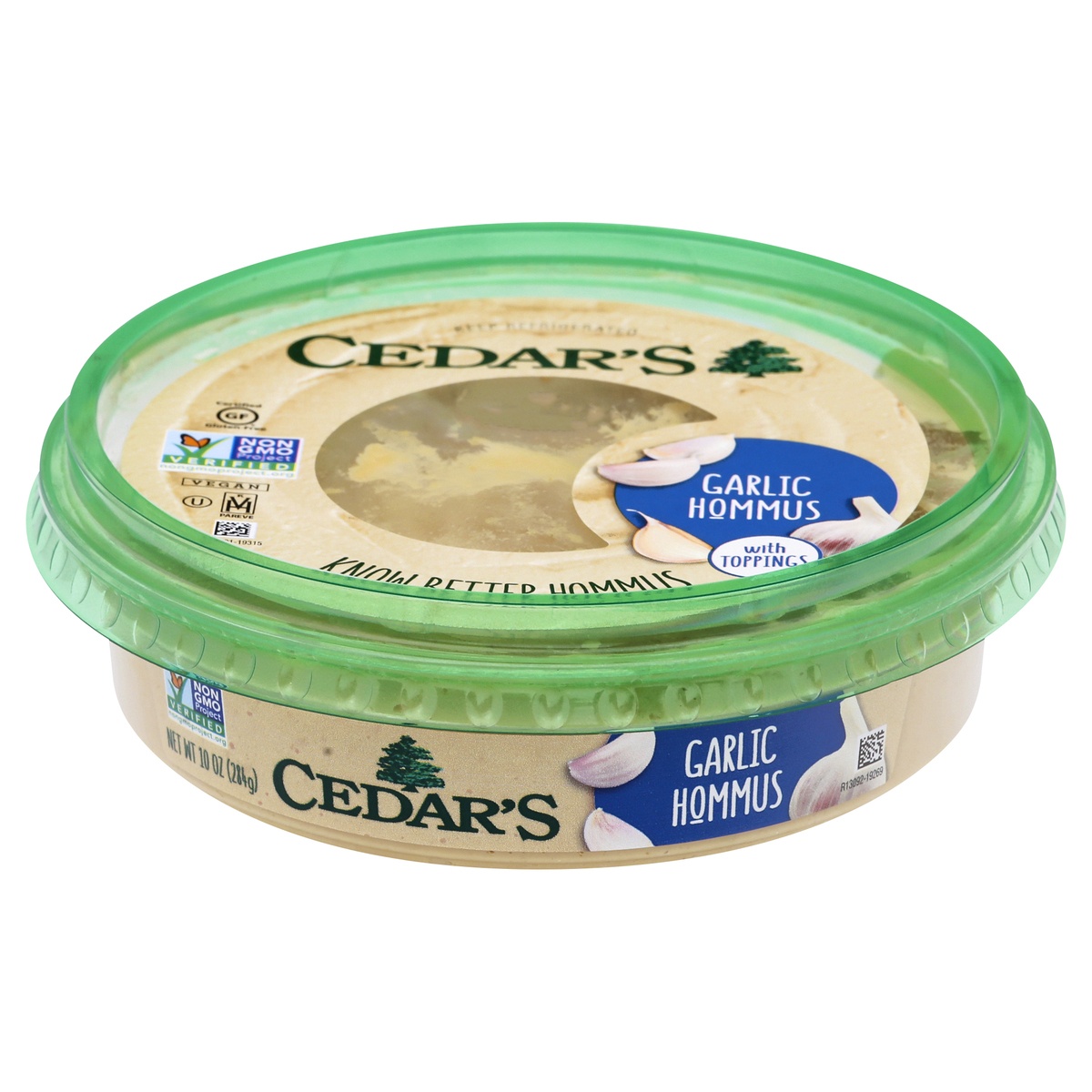 slide 1 of 1, Cedar's Garlic Hommus, 10 oz