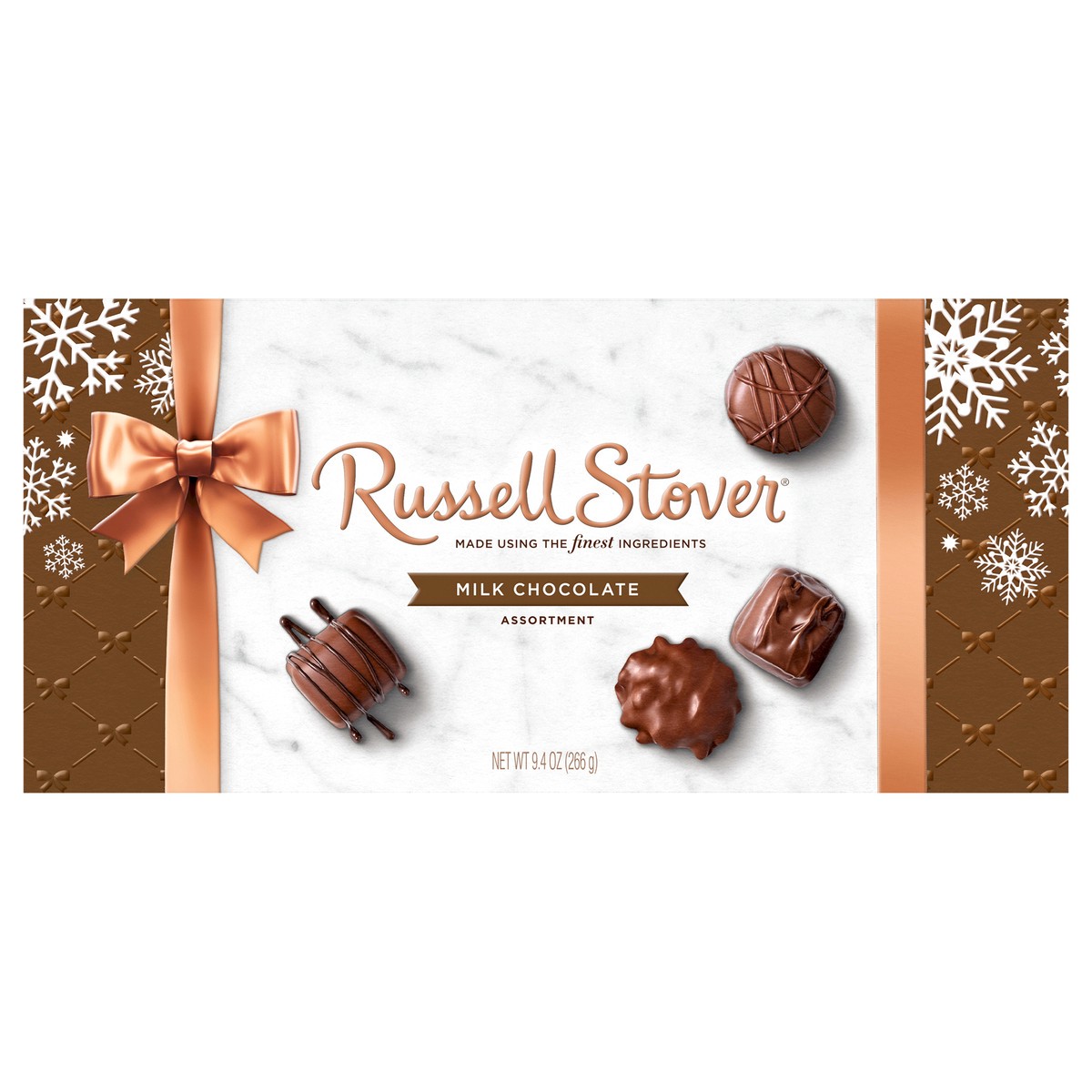 slide 1 of 10, RUSSELL STOVER Christmas Milk Chocolate Assortment Gift Box, 9.4 oz. (16 pieces), 9.4 oz