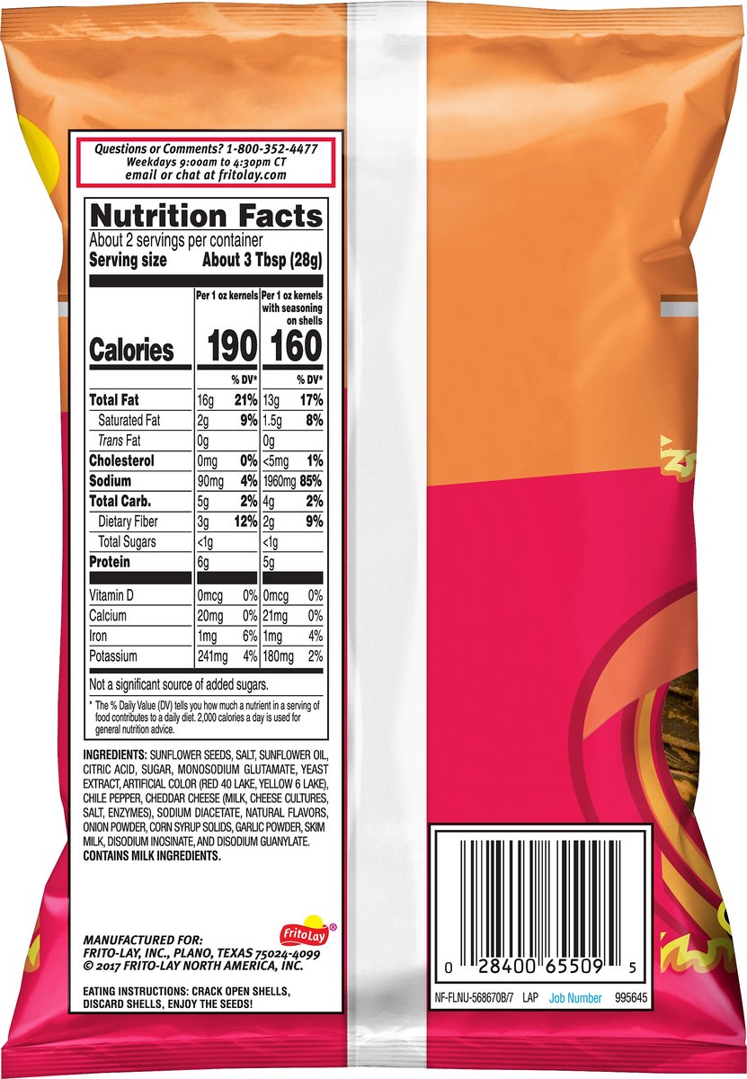 slide 4 of 5, Frito-Lay Extra Long Flamin' Hot Limon Flavored Sunflower Seeds 3.75 oz, 3.75 oz