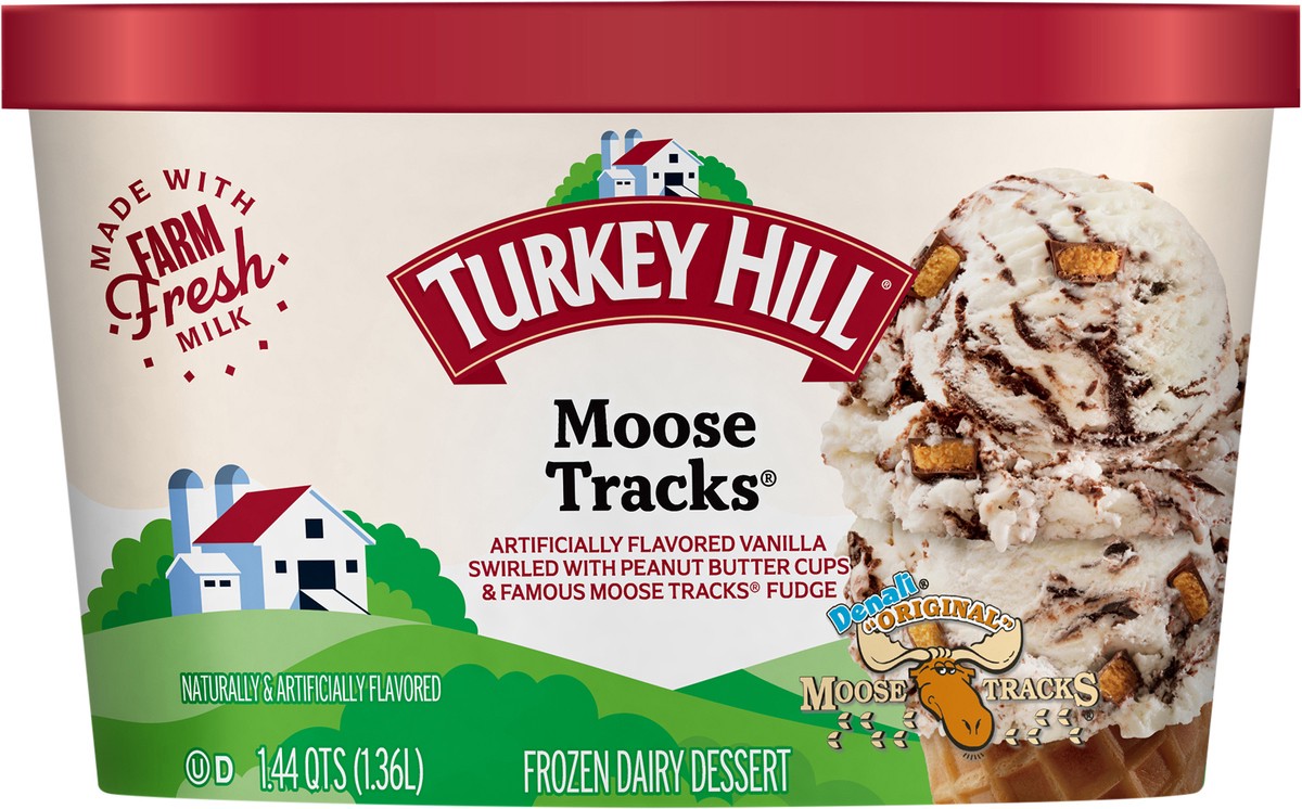 slide 2 of 2, Turkey Hill Moose Tracks Frozen Dairy Dessert 1.44 qt, 46 fl oz