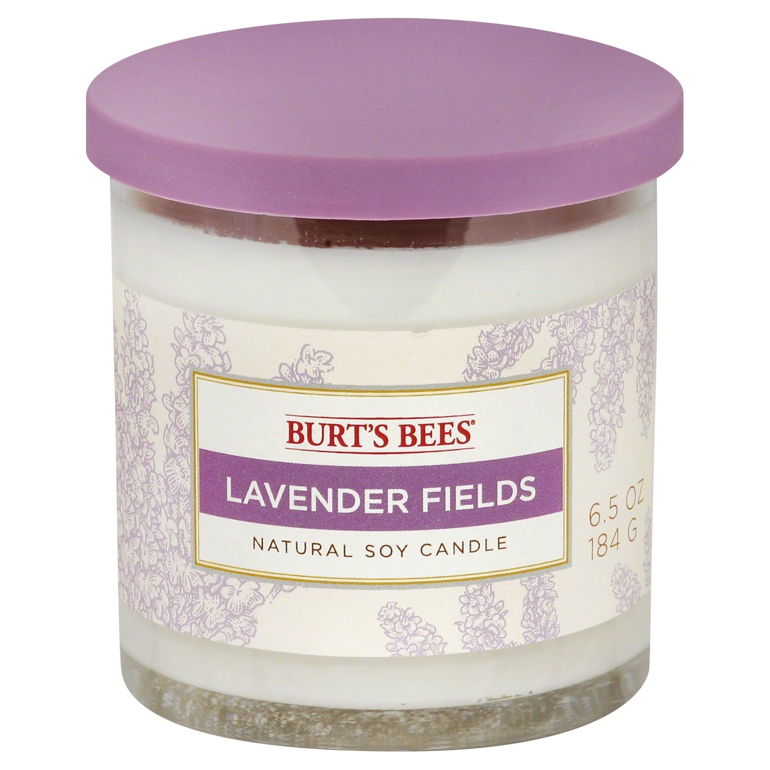 slide 1 of 2, Burts Bees Lavender Fields Natural Soy Jar Candle White, 6.5 oz