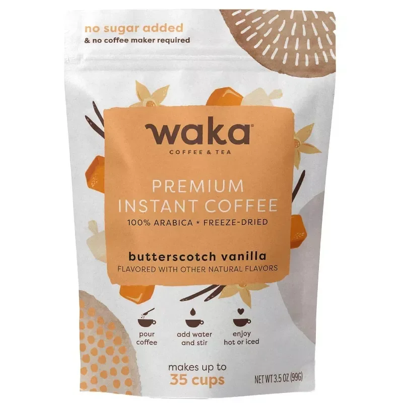 slide 1 of 6, Waka Butterscotch Vanilla Premium Instant Coffee 3.5 Oz, 3.5 oz