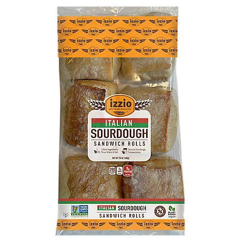 slide 1 of 1, Izzio Italian Sourdough Sandwich Rolls - 24 OZ, 24 oz