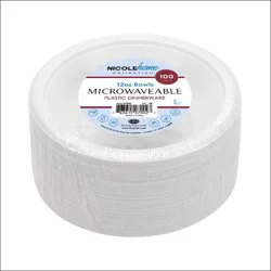 Nicole Home Collection White Plastic Bowl, 100 ct