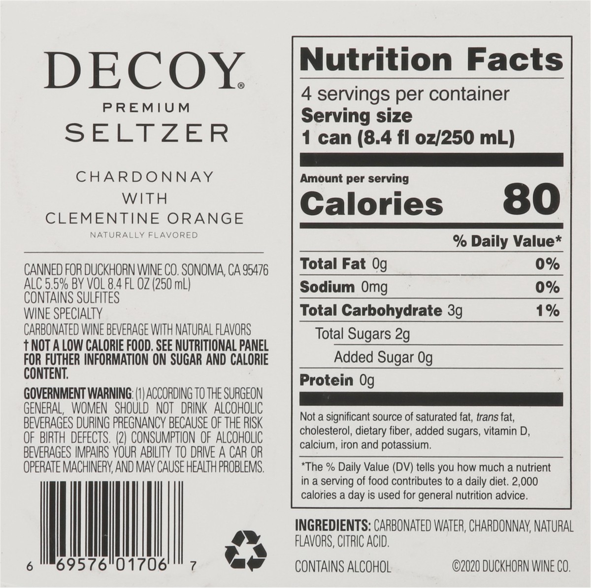 slide 10 of 14, Decoy Hard Seltzer Chard Orange 4Pk, 33.6 fl oz