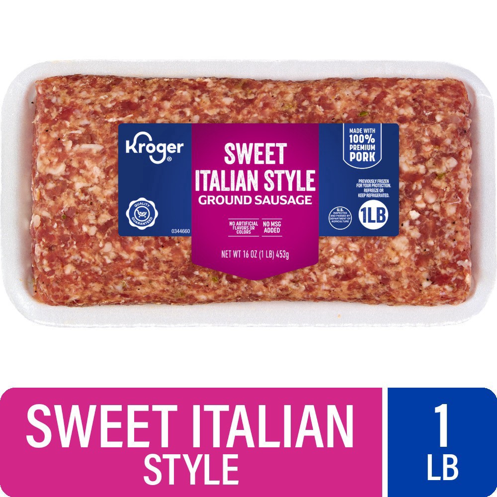 slide 1 of 2, Kroger Sweet Ground Italian Sausage, 16 oz