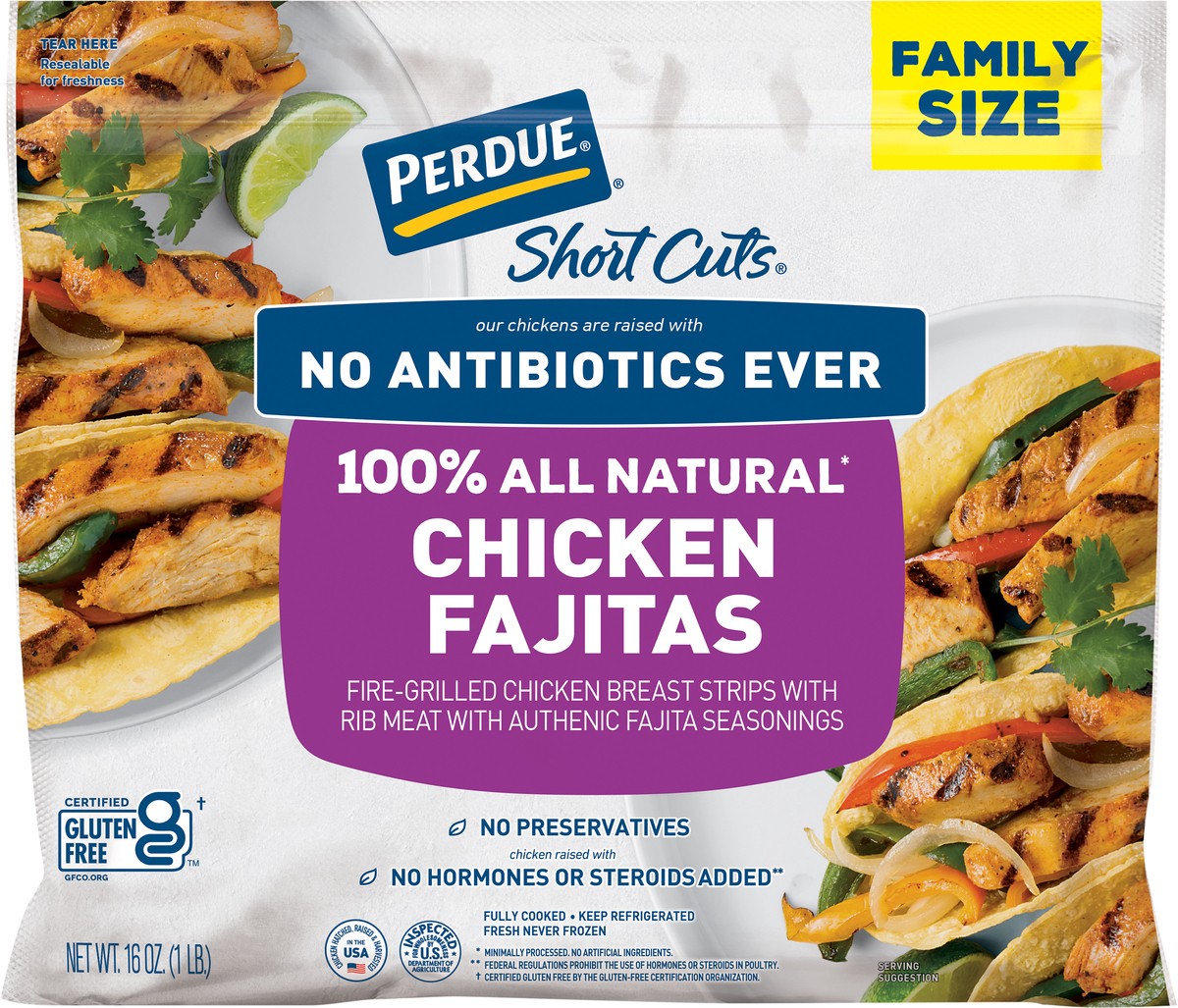 slide 2 of 3, Perdue Short Cuts Grilled Fajita Style Chicken Breast Strips, 16 oz
