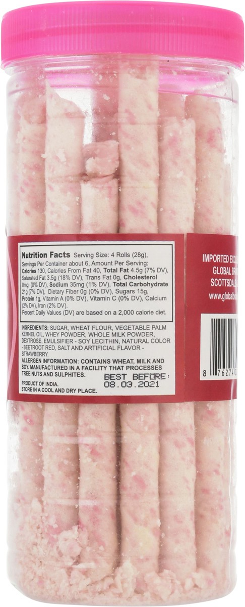 slide 4 of 14, Global Brands Waffy Wafer Roll, Strawberry Cream Filled, 5.68 Ounce, 5.68 oz