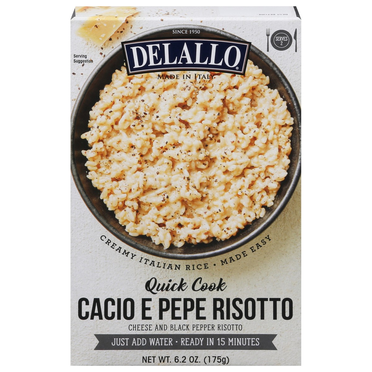slide 1 of 14, DeLallo Cacio E Pepe Cheese and Black Pepper Risotto 6.2 oz, 6.2 oz