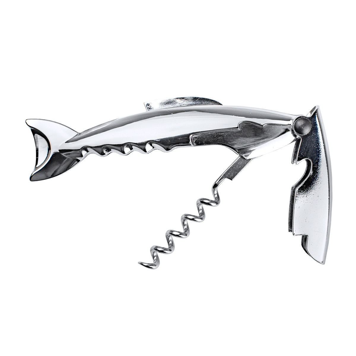 slide 6 of 9, barY3 Stainless Steel Shark Corkscrew, 1 ct