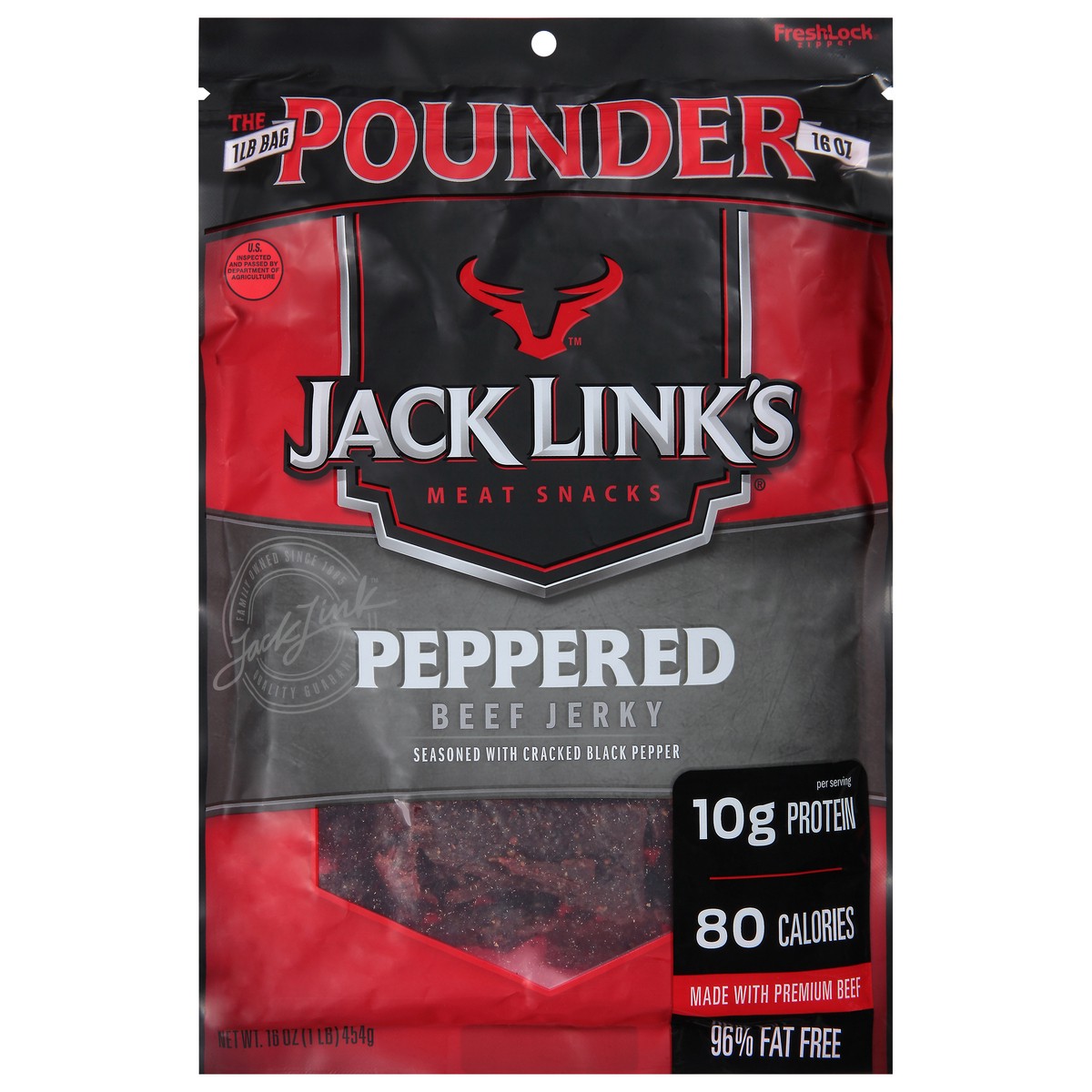 slide 1 of 1, Jack Link's Peppered Beef Jerky 16 oz, 16 oz
