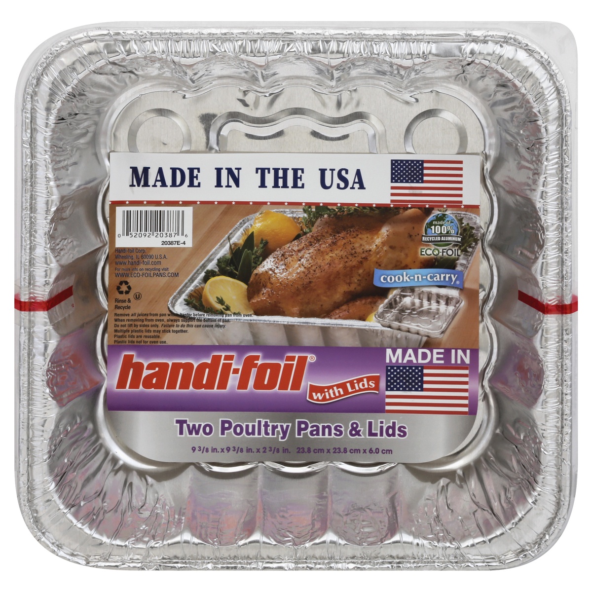 slide 1 of 1, Handi-foil Cook-n-Carry Poultry Pans Lids, 2 ct