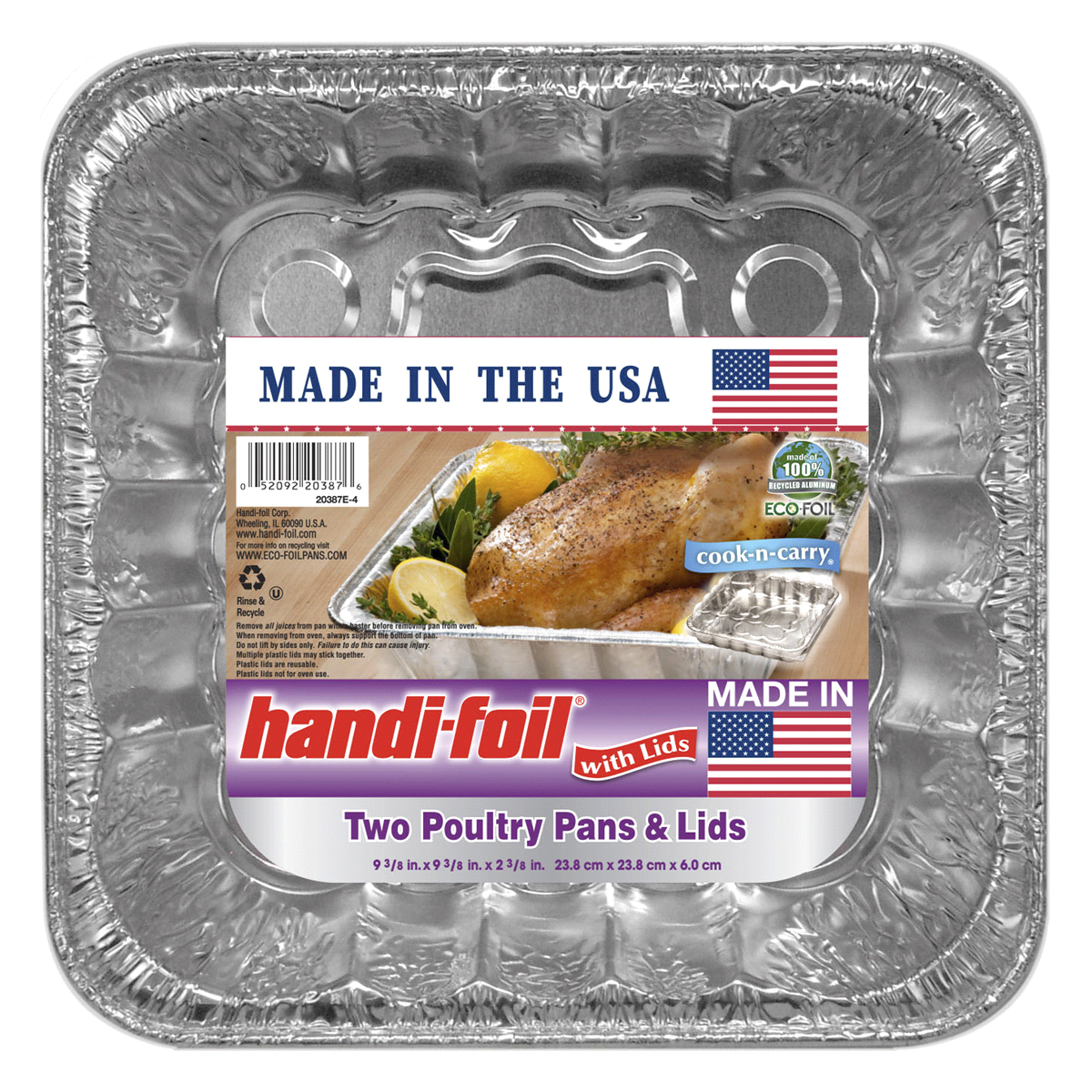 slide 1 of 1, Handi-foil Cook-n-Carry Poultry Pans Lids, 2 ct