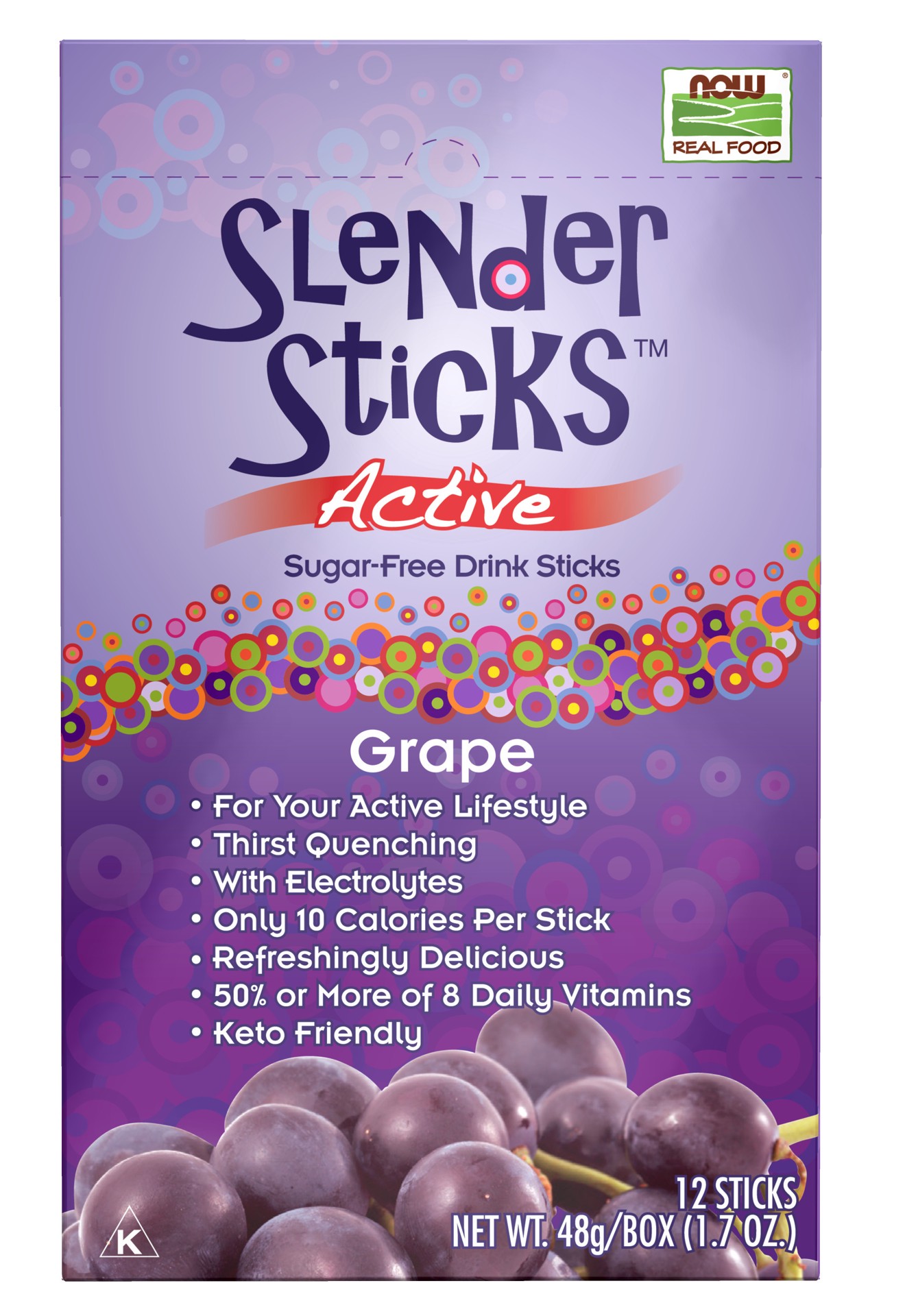 slide 1 of 4, NOW Natural Foods Active Grape Slender Sticks - 12/Box, 12 ct