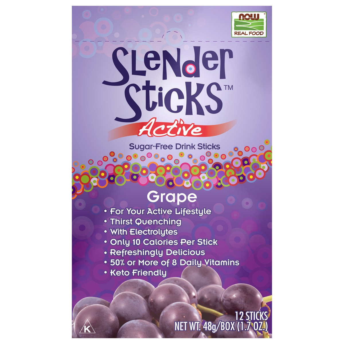slide 1 of 4, NOW Natural Foods Active Grape Slender Sticks - 12/Box, 1 ct