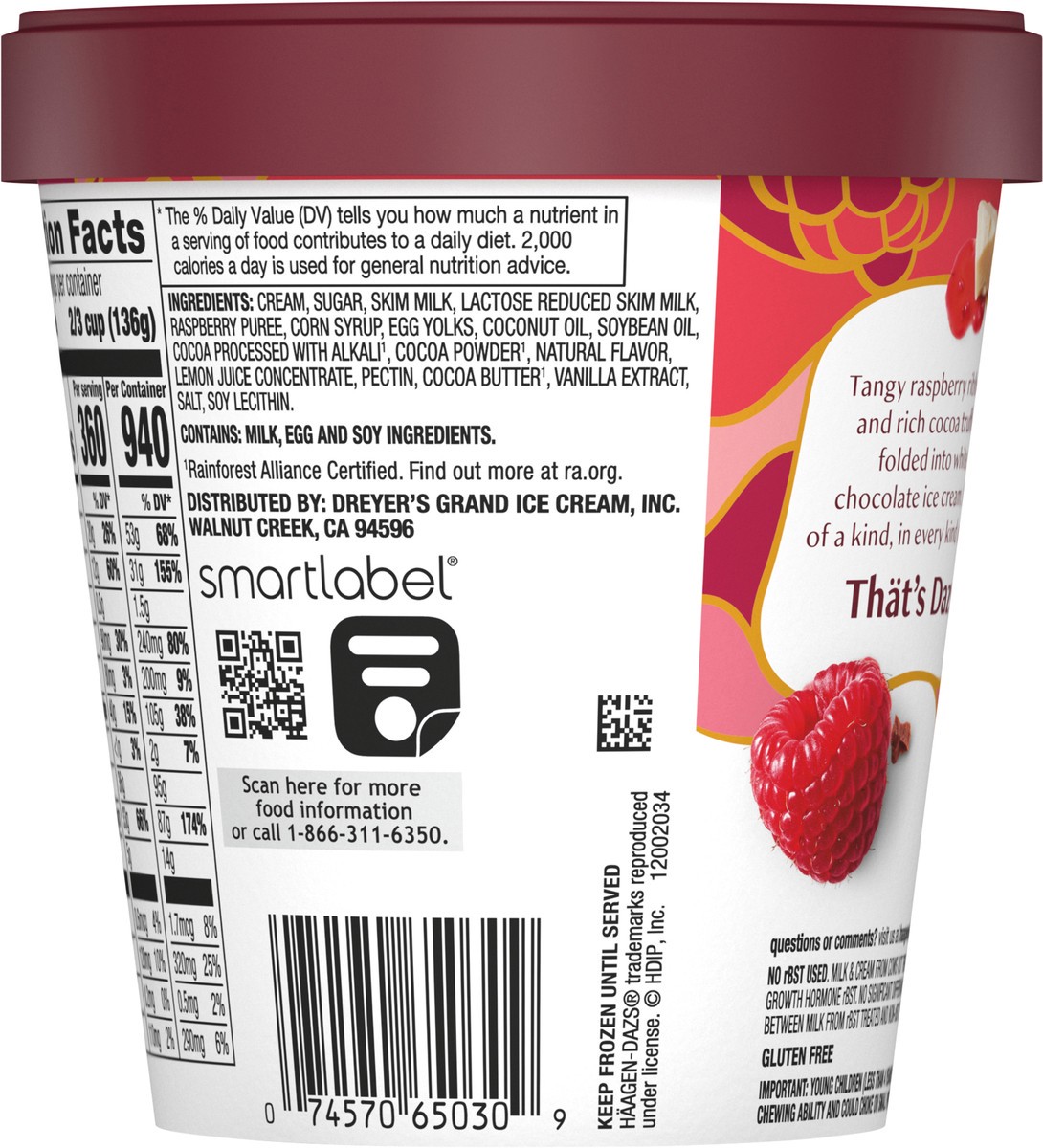 slide 8 of 12, Haagen Dazs White Choc Raspberry Truffle, 14 oz