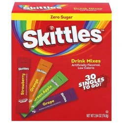 Skittles Zero Sugar Singles To Go Original Drink Mix Variety Pack 30 ea