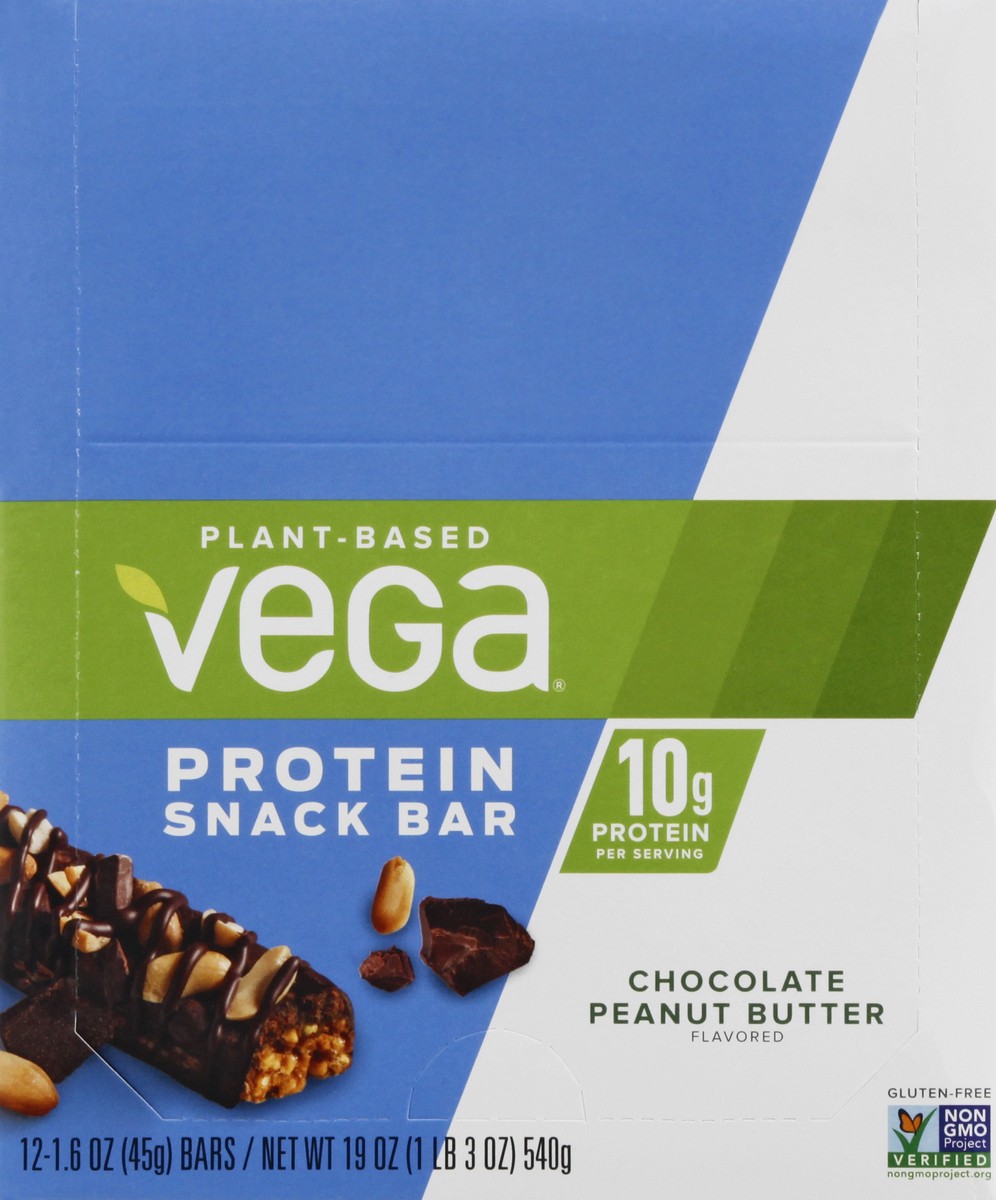 slide 2 of 13, Vega Protein Chocolate Peanut Butter Flavored Snack Bar 12 ea, 12 ct