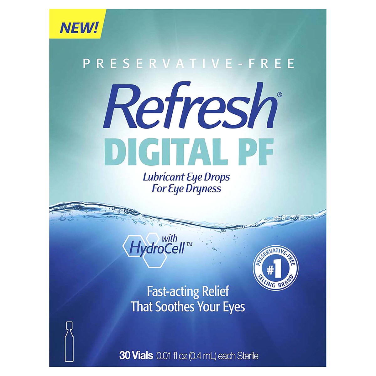 slide 1 of 5, Refresh Digital PF Preservative-Free Non-Preserved Tears, 30 Single-Use Containers, 0.01 fl oz (0.4 mL), 0.40 mL