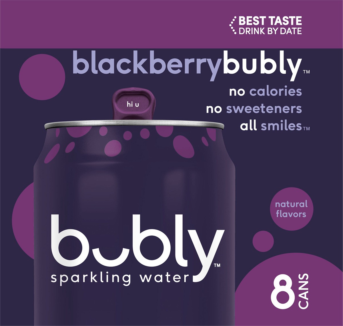slide 5 of 6, bubly Sparkling Water Blackberry 12 Fl Oz 8 Count Cans, 96 oz