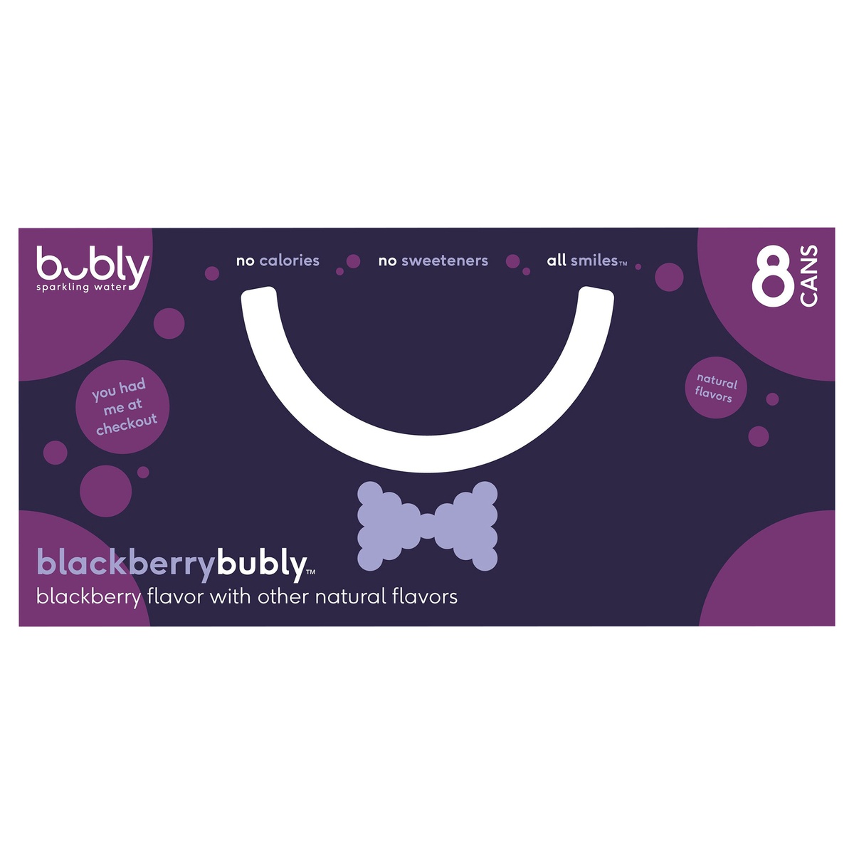 slide 1 of 1, Bubly Sparkling Water Blackberry 12 Fl Oz 8 Count Cans, 8 ct