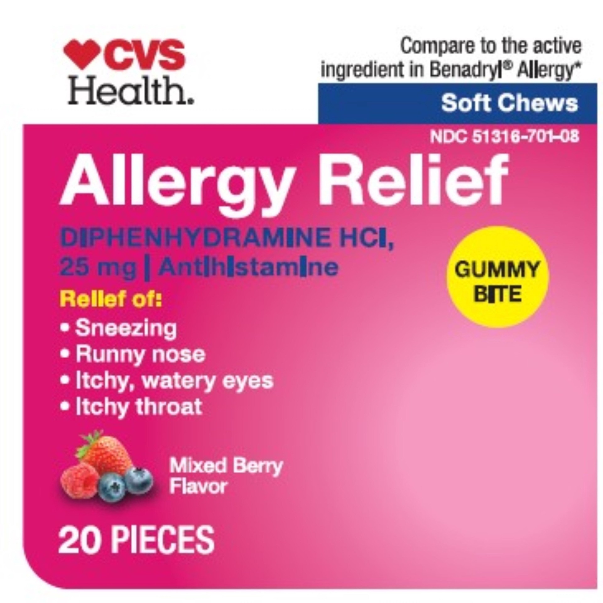 slide 1 of 1, Cvs Health Allergy Relief Mixed Berry Gummies, 8 oz; 5 mg