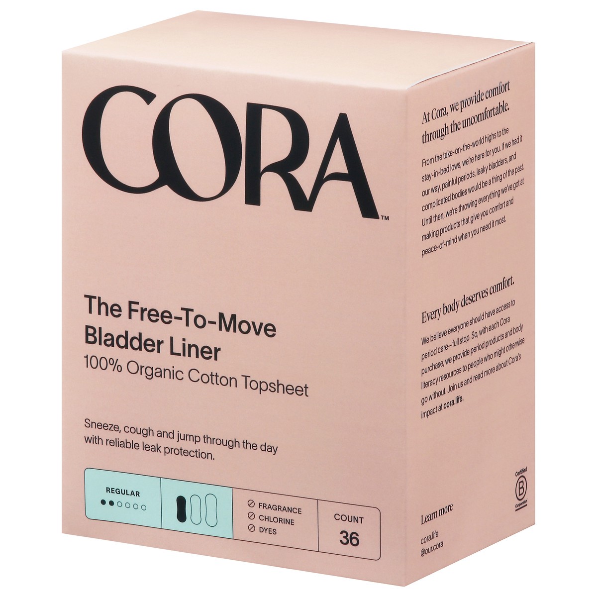slide 4 of 9, Cora Regular The Free-to-Move Bladder Liners 36 ea, 36 ct