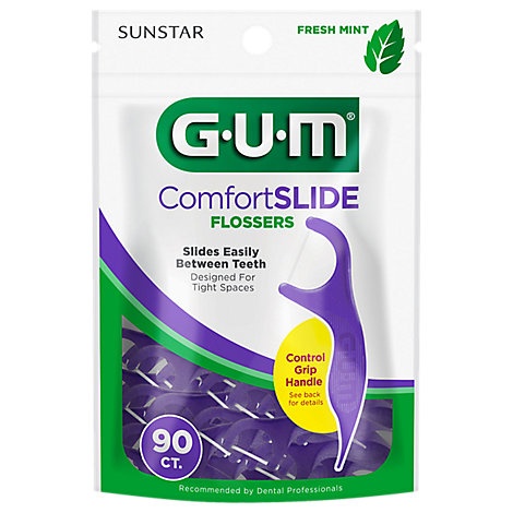 slide 1 of 1, Gum Flossers Comfort Slide Fresh Mint, 90 ct