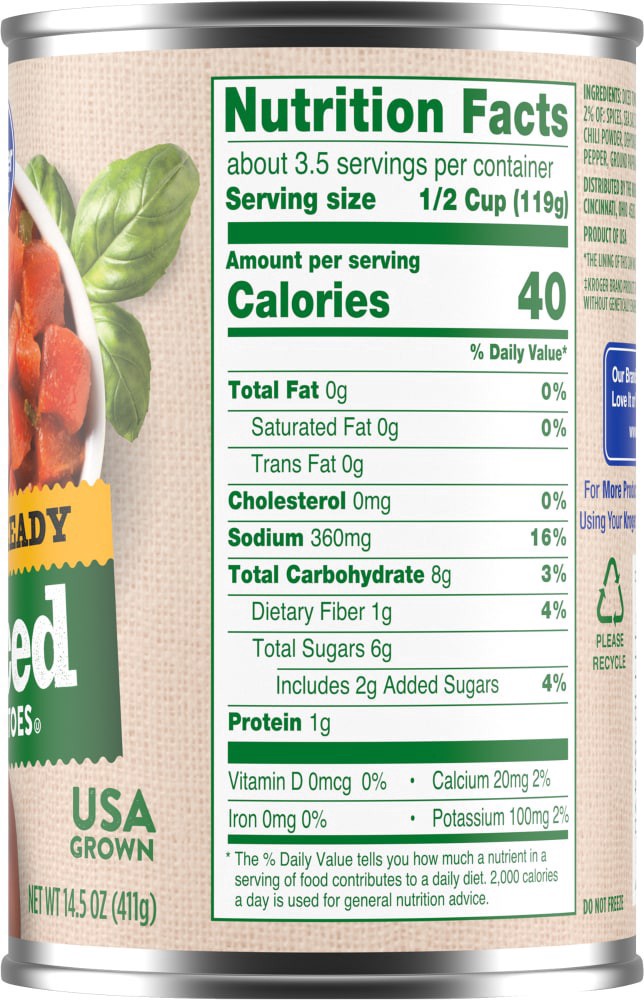 slide 4 of 4, Kroger Diced Tomatoes with Chili Seasoning, 14.5 oz