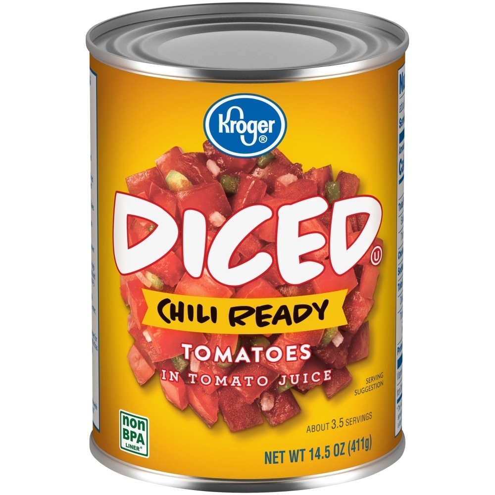 slide 1 of 1, Kroger Diced Tomatoes with Chili Seasoning, 14.5 oz