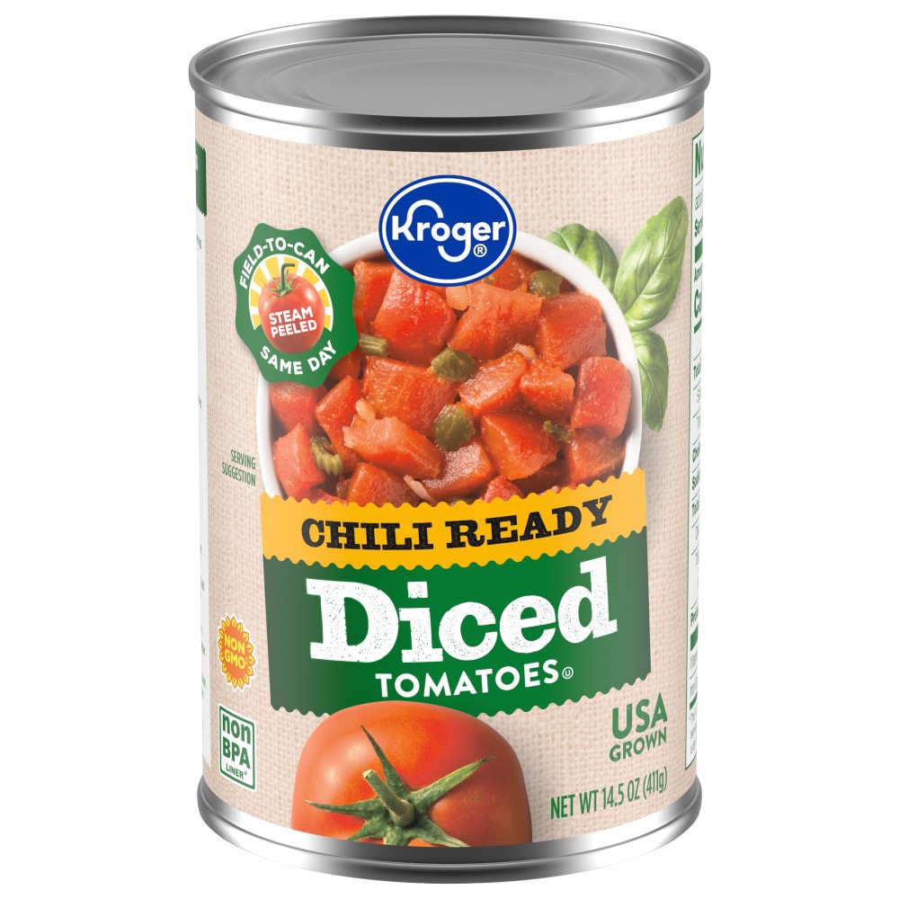 slide 1 of 4, Kroger Diced Tomatoes with Chili Seasoning, 14.5 oz