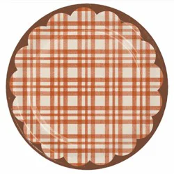 Holiday Home 8.75 Inch Plaid Leaf Plate, 1 ea