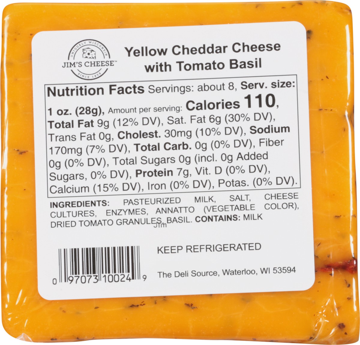 slide 7 of 11, Jim's Cheese Yellow Cheddar Cheese with Tomato Basil 7.5 oz, 7.50 oz