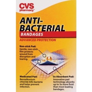 slide 1 of 1, CVS Health Antibacterial Plastic Bandages Assorted Sizes, 30 ct