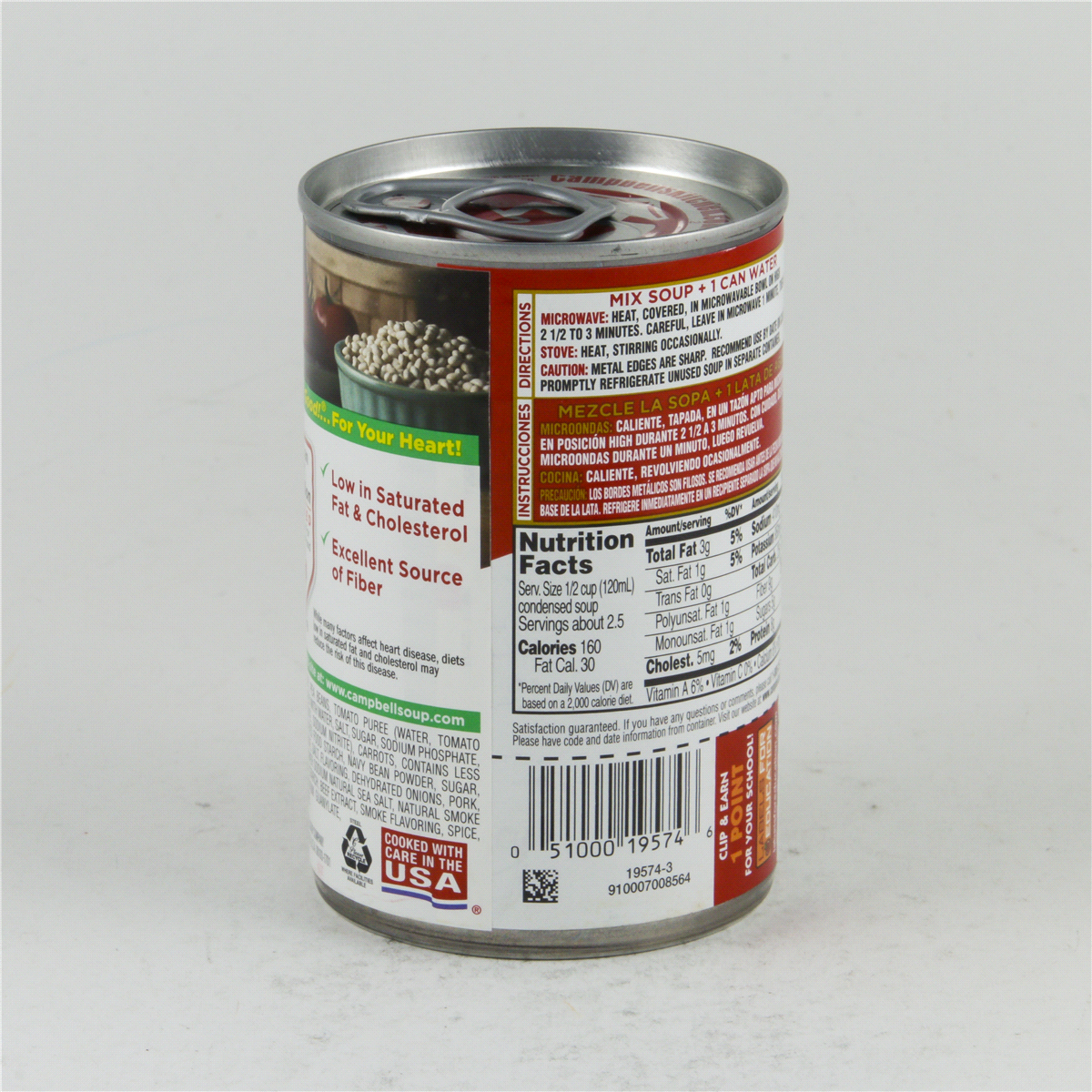 slide 2 of 4, Campbell's Condensed Healthy Request Bean With Bacon Soup, 11.5 oz