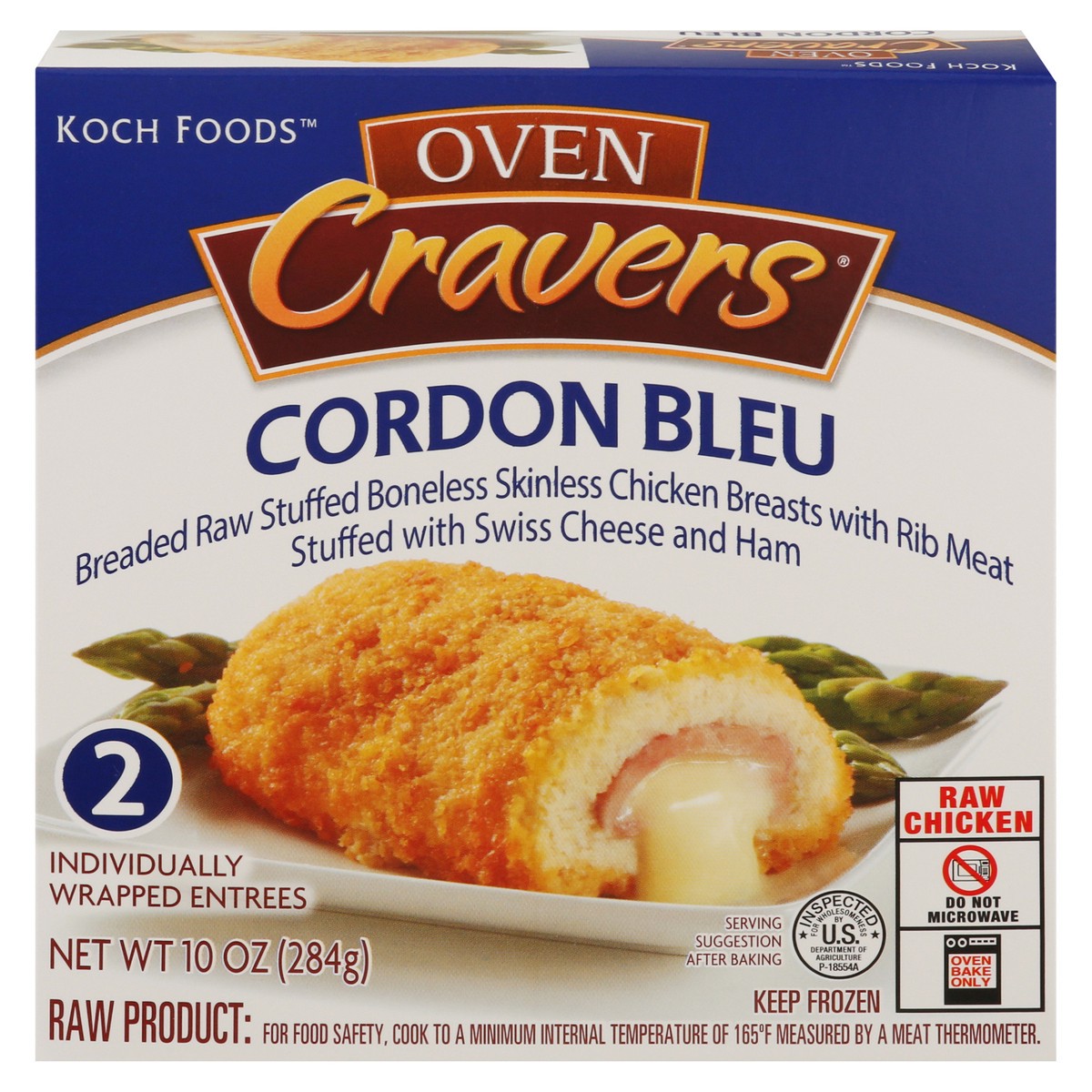 slide 10 of 13, Koch Foods Oven Cravers Cordon Blue 2 Entrees, 2 ct