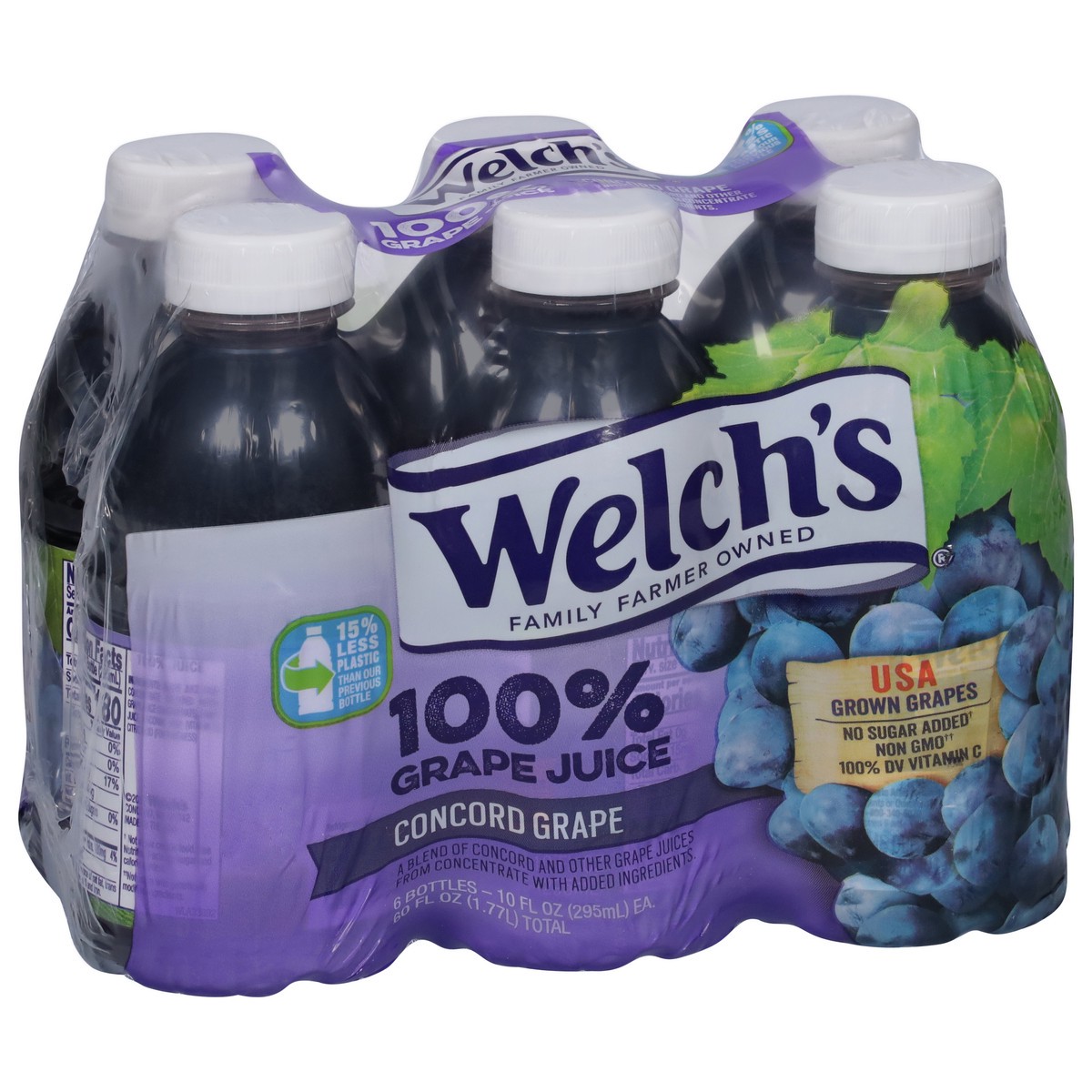 slide 4 of 9, Welch's 100% Grape Juice, Concord Grape, 10 fl oz On-the-Go Bottle (Pack of 6), 60 fl oz