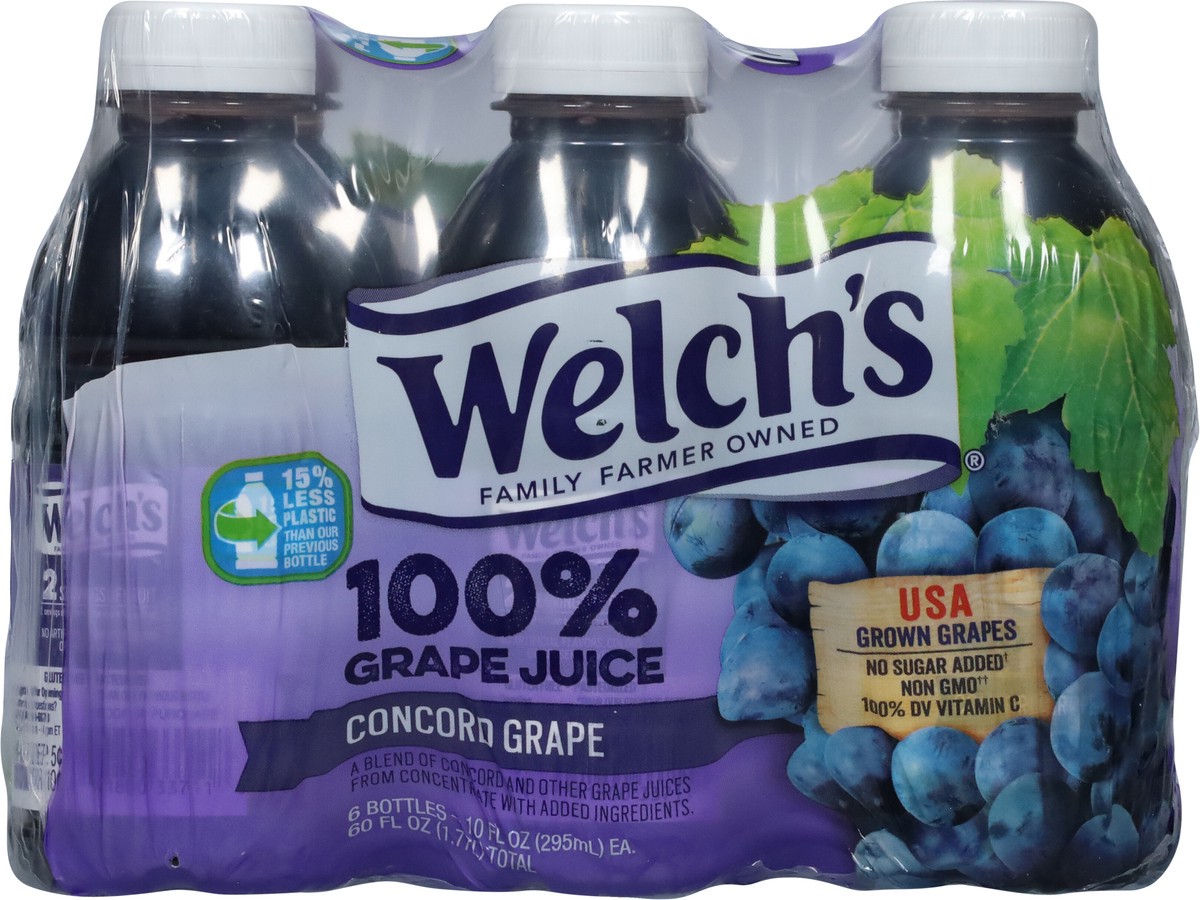 slide 6 of 9, Welch's 100% Grape Juice, Concord Grape, 10 fl oz On-the-Go Bottle (Pack of 6), 60 fl oz