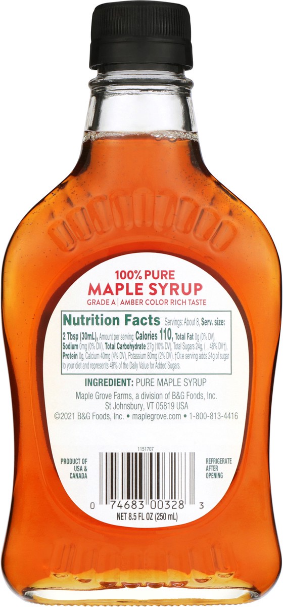 slide 6 of 9, Maple Grove Farms 100% Pure Maple Syrup 8.5 oz, 8.5 fl oz