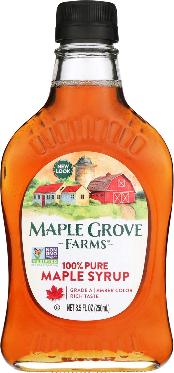 slide 3 of 9, Maple Grove Farms 100% Pure Maple Syrup 8.5 oz, 8.5 fl oz