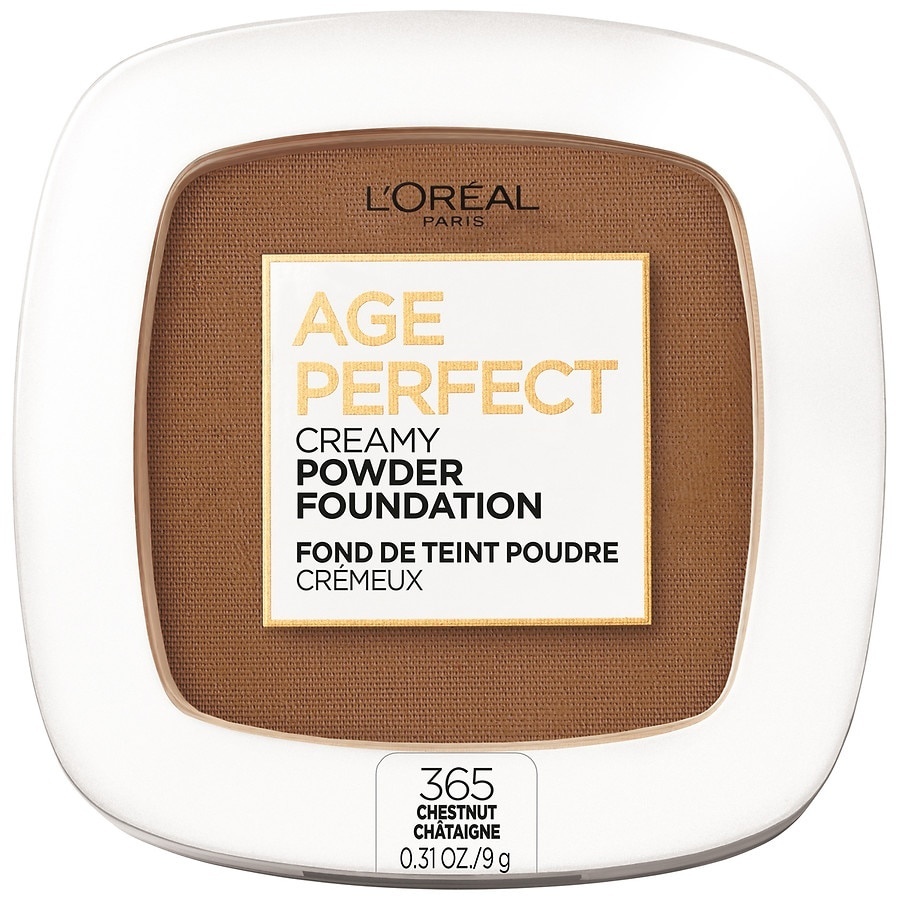 slide 1 of 1, Age Perfect Creamy Powder Foundation With Minerals, Chestnut, 0.31 oz